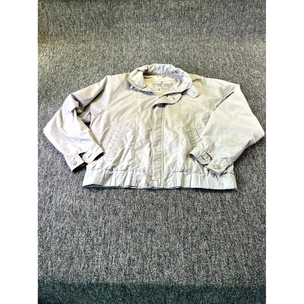 Vintage London Fog Winning Edge Jacket Men's M Ivory Full Zip Made Korea